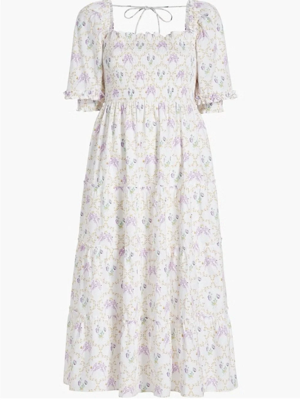Hill House x Bridgerton x Phenomenal Nesli Nap Dress Whistledown Trellis Sz M - Picture 3 of 10